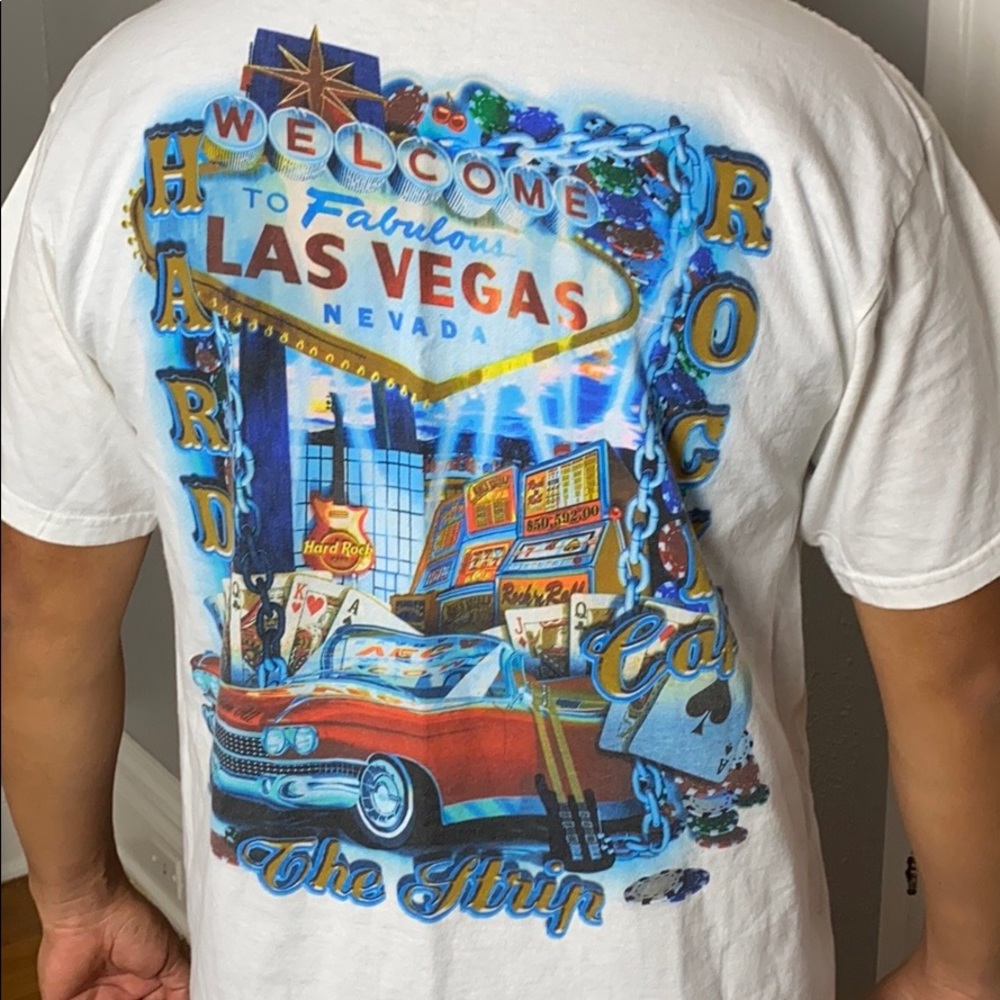VTG Hard Rock #327 Las Vegas Strip Graphic T Shirt - Picture 4 of 7